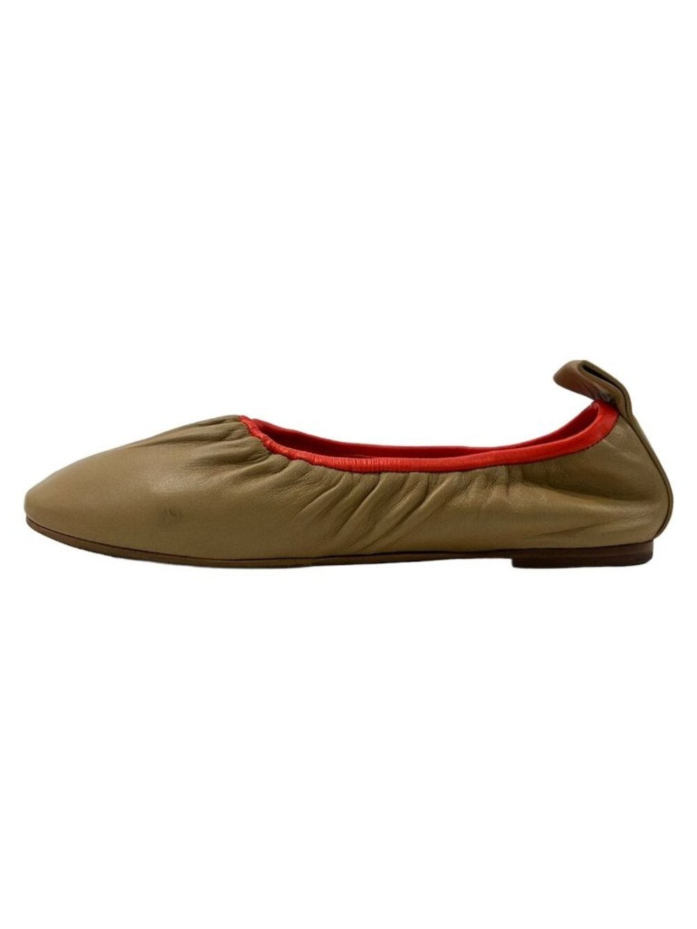 Celine Flat Shoes Beige Red Leather